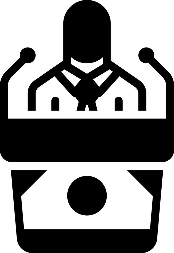 Solid black icon for discourse vector