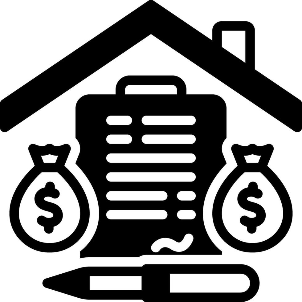 Solid black icon for loan vector