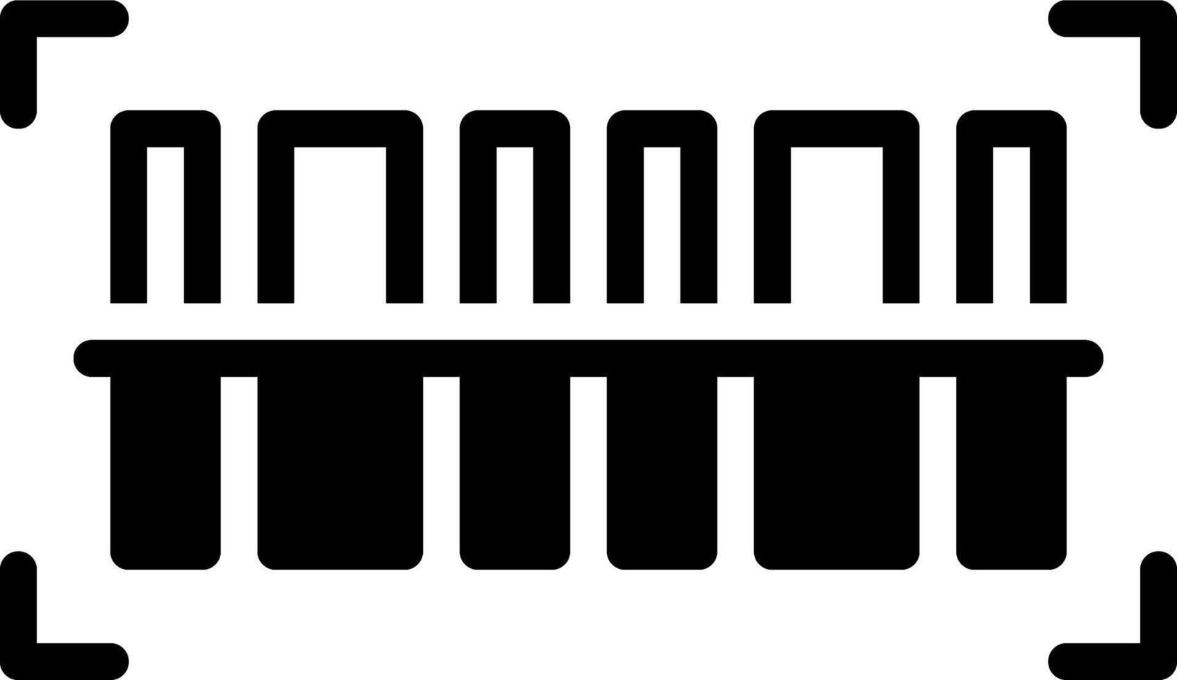Solid black icon for code vector