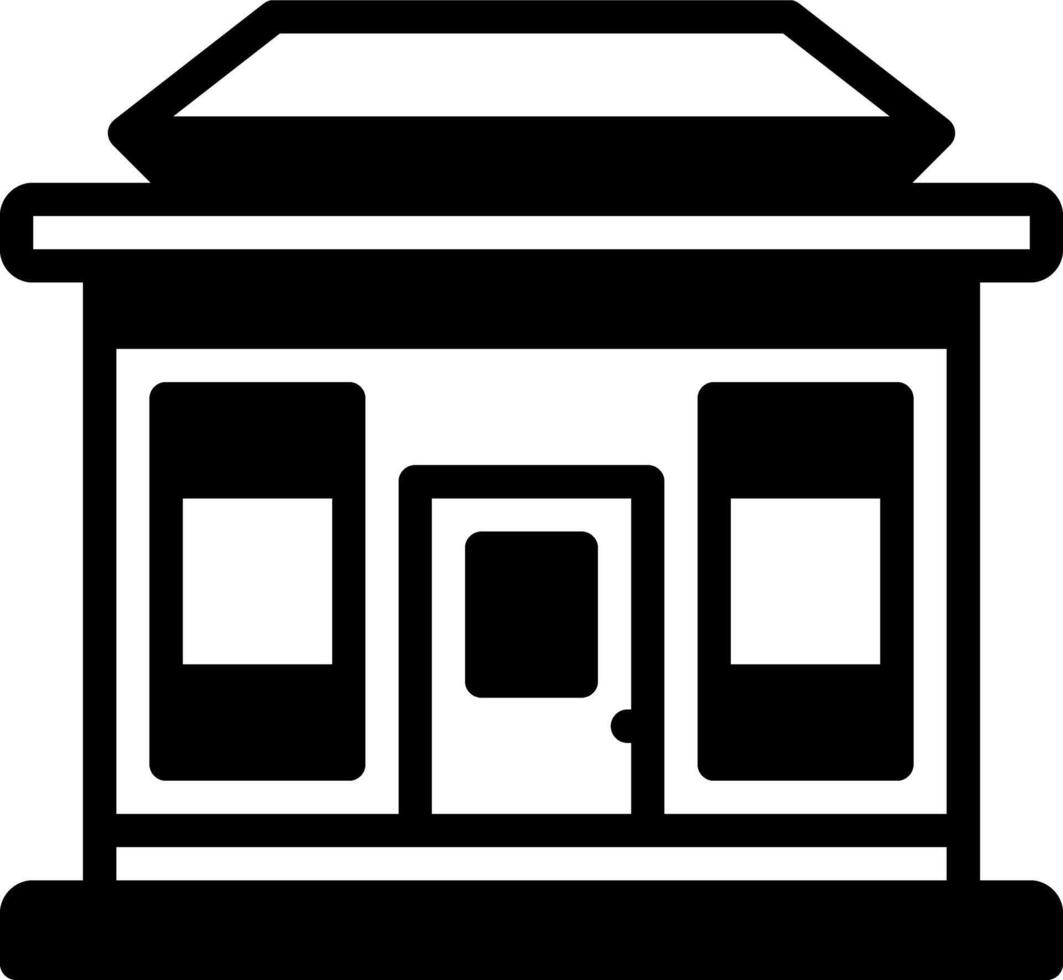 Solid black icon for post office vector