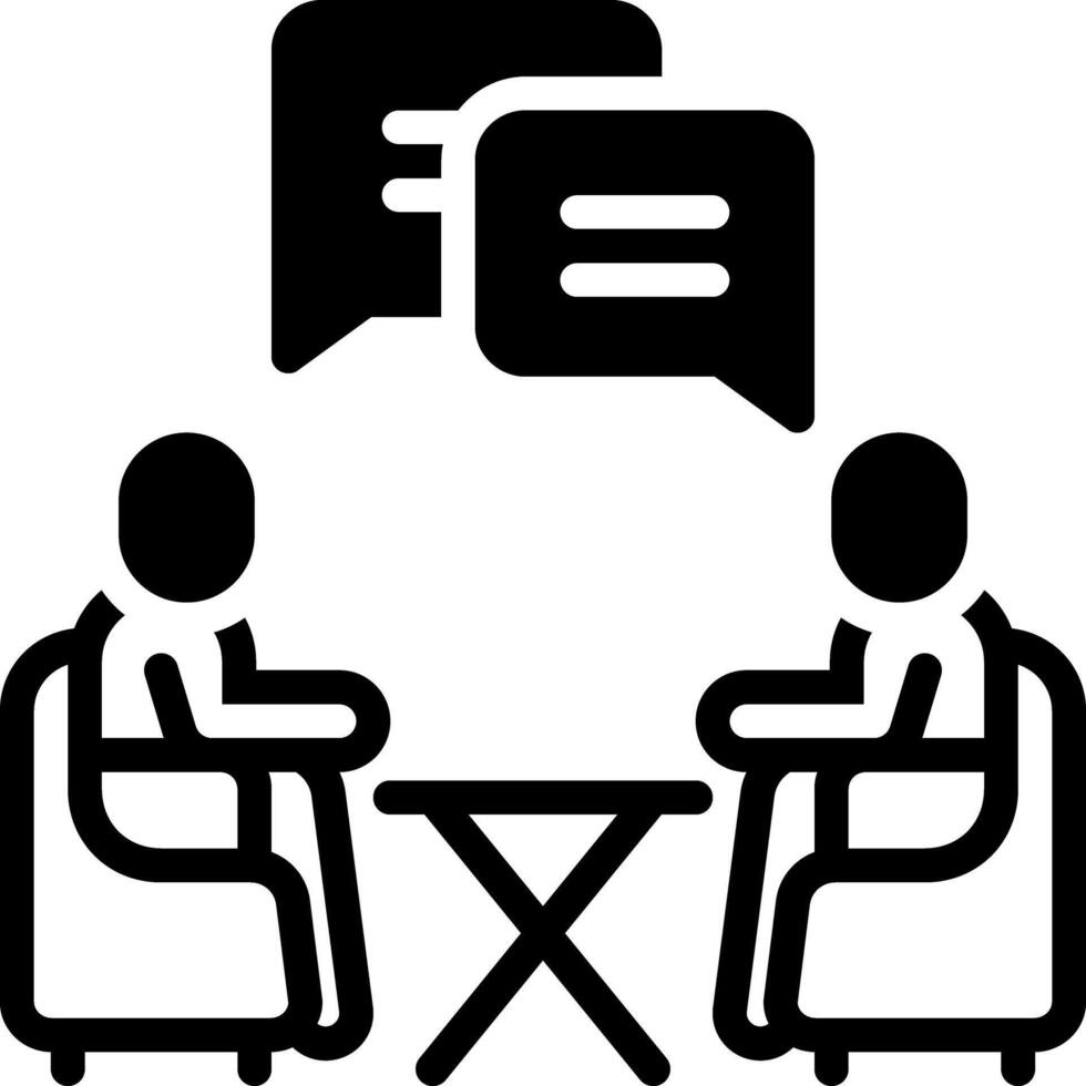 Solid black icon for conversation vector