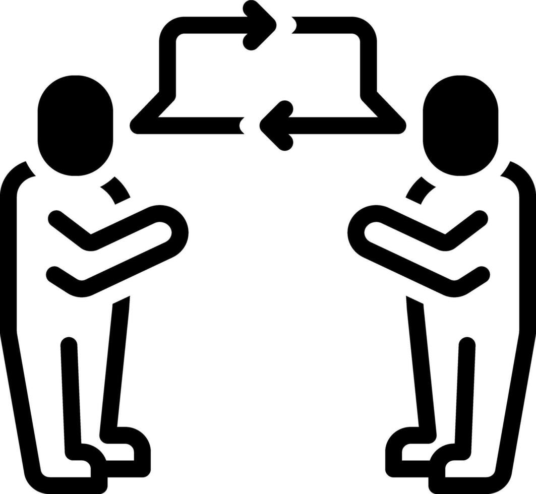 Solid black icon for communication vector