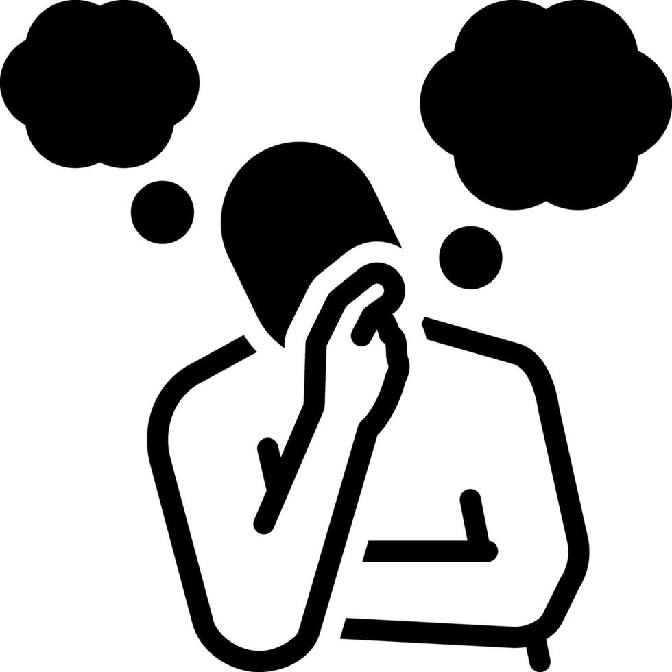 Solid black icon for think vector