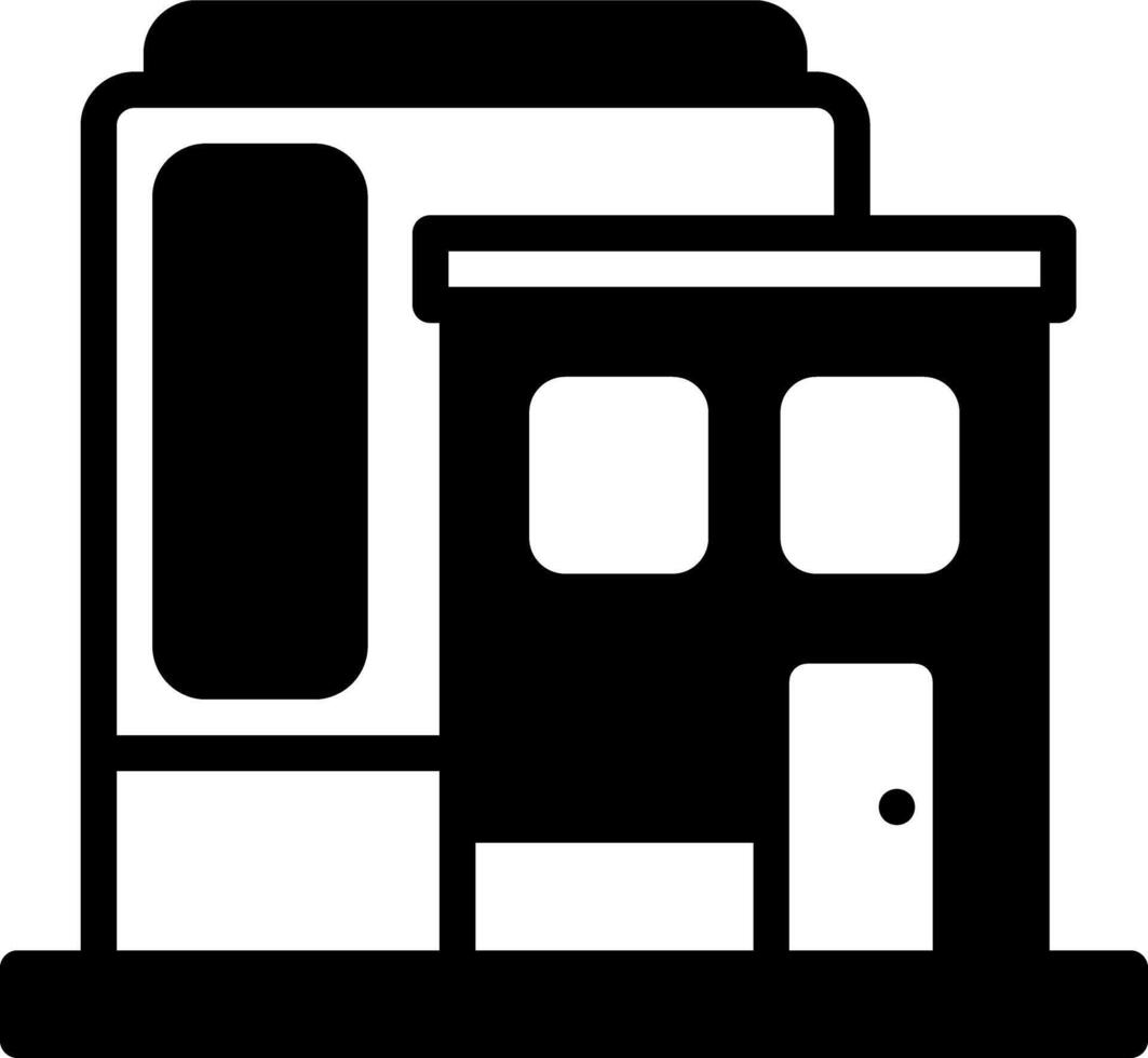 Solid black icon for house vector