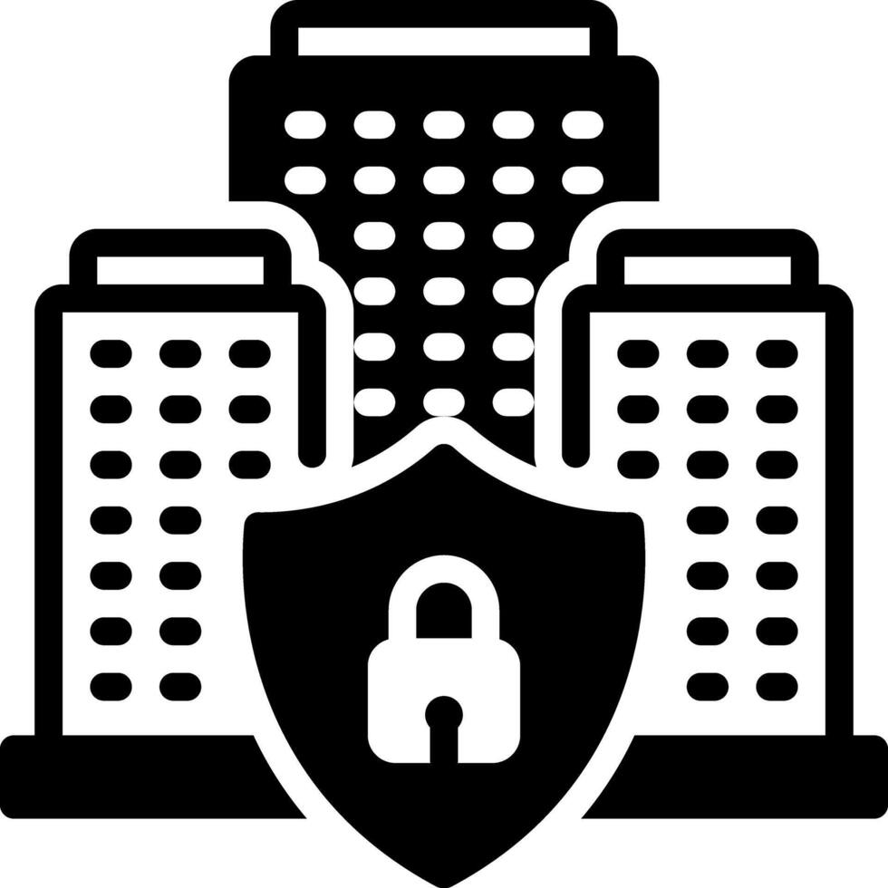 Solid black icon for security vector