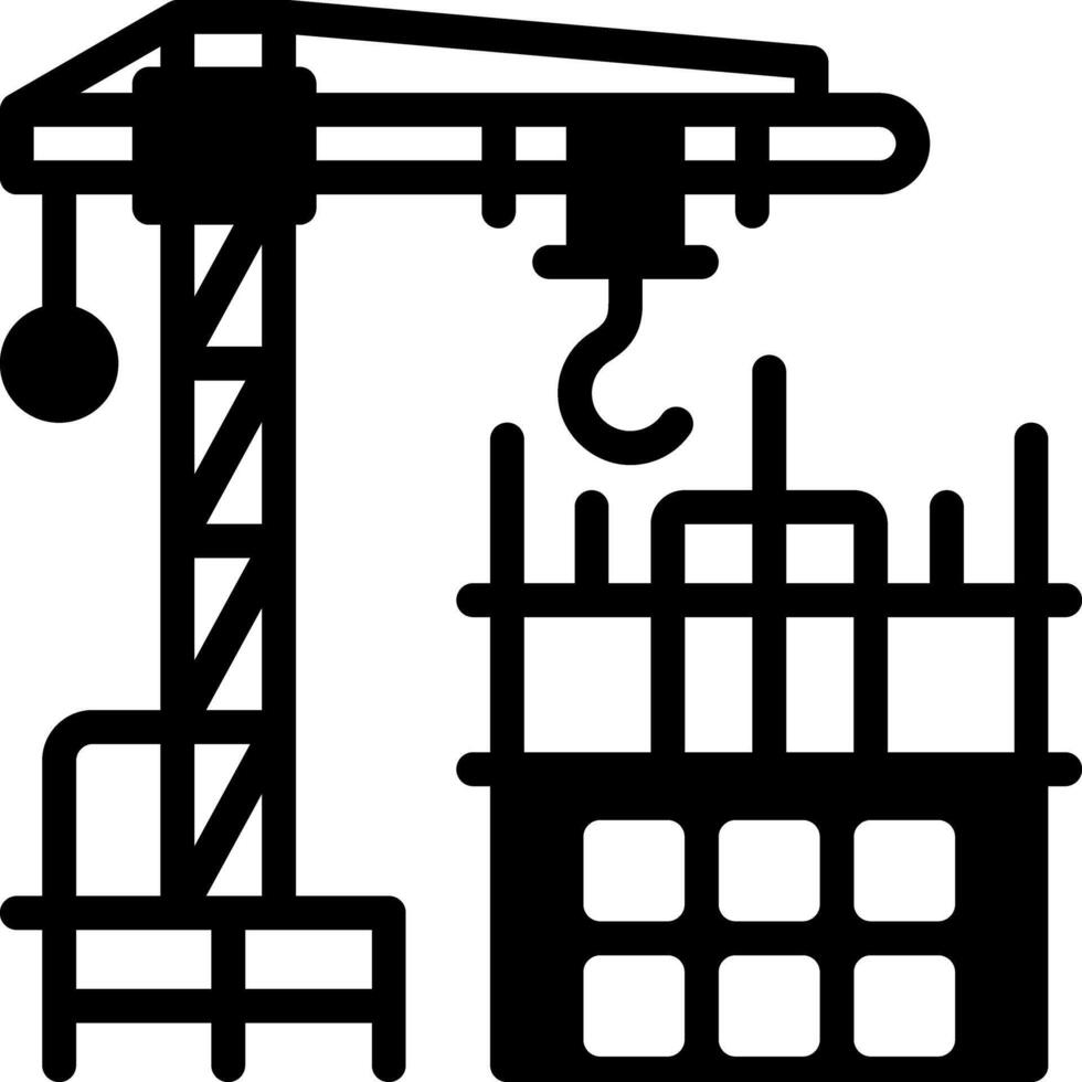 Solid black icon for construction vector