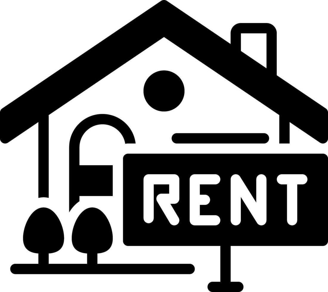 Solid black icon for rental vector