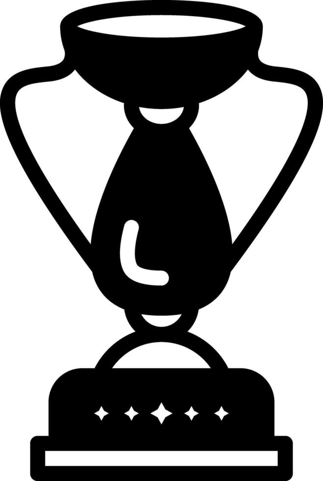 Solid black icon for trophy vector