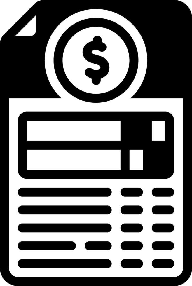 Solid black icon for invoice vector