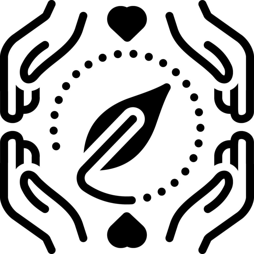 Solid black icon for volunteers vector