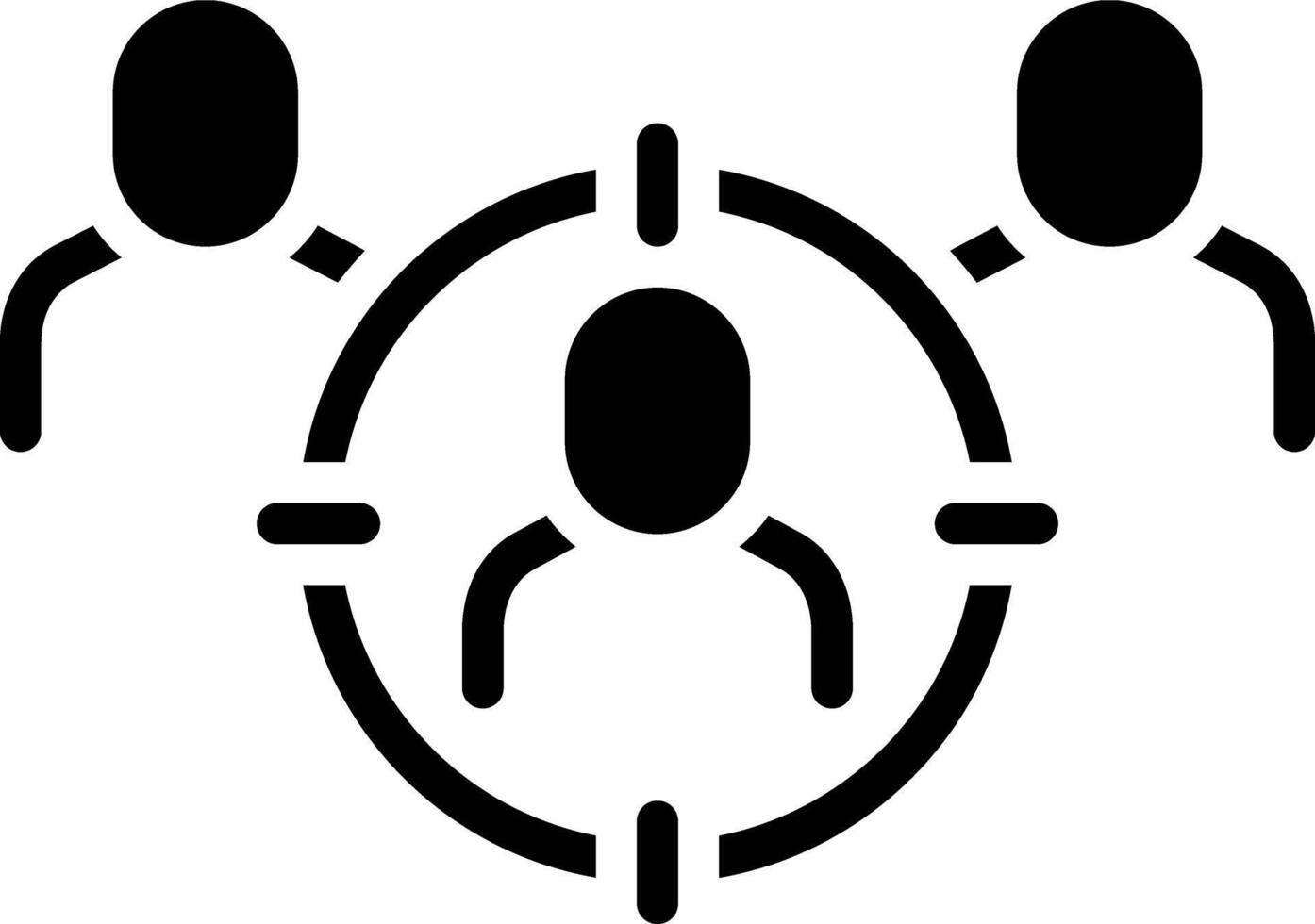 Solid black icon for target audience vector