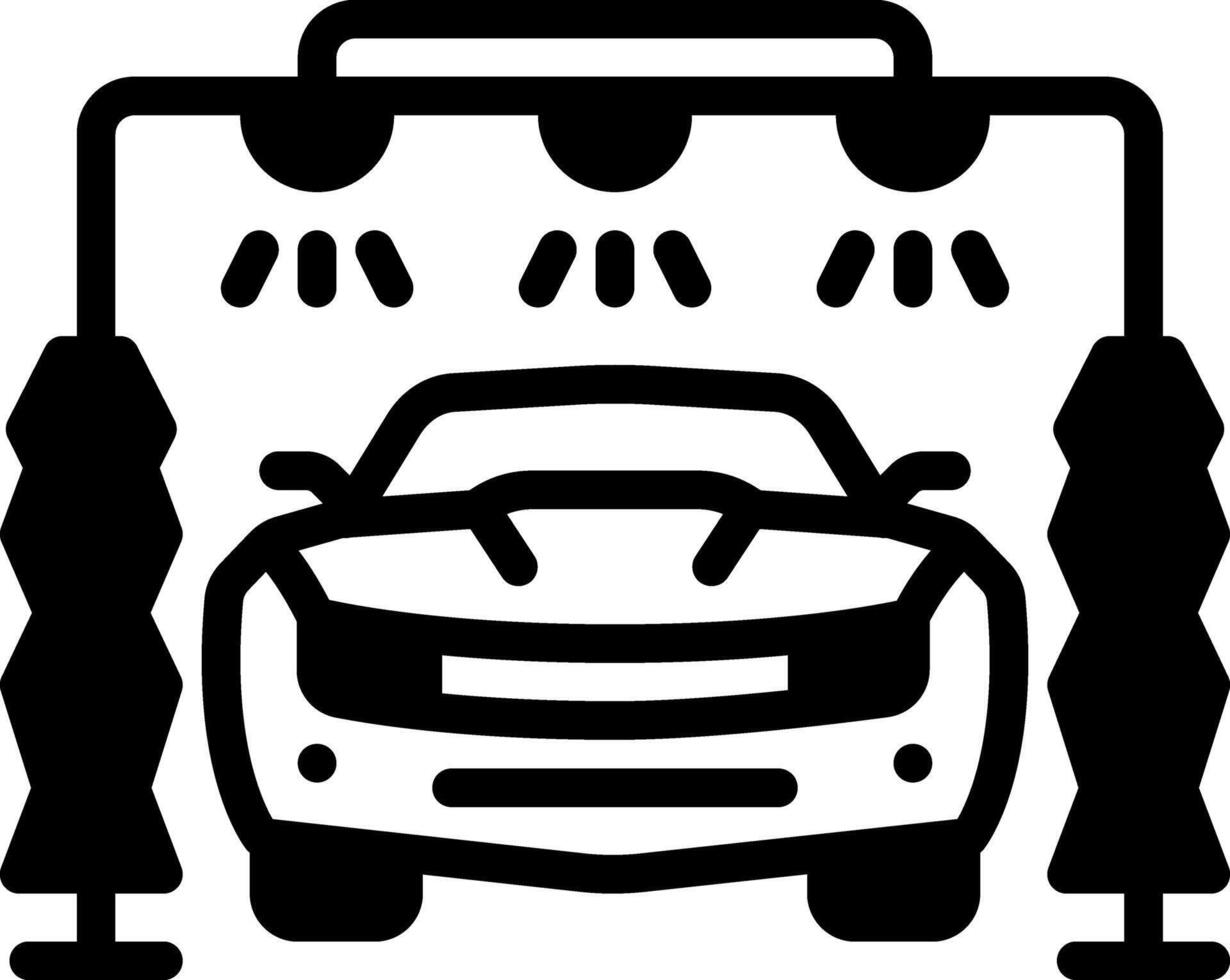 Solid black icon for car wash vector
