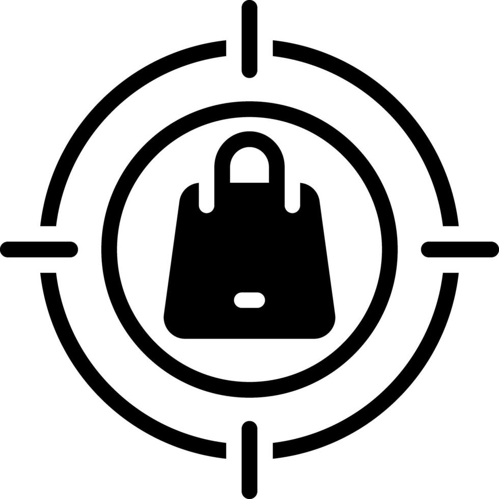 Solid black icon for target vector