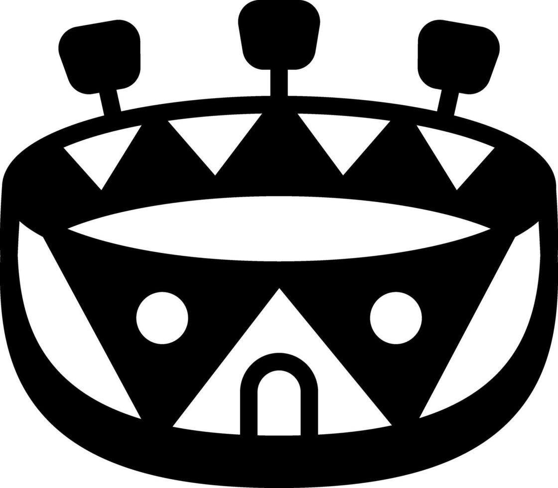 Solid black icon for stadium vector