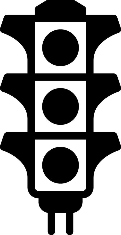 Solid black icon for traffic light vector