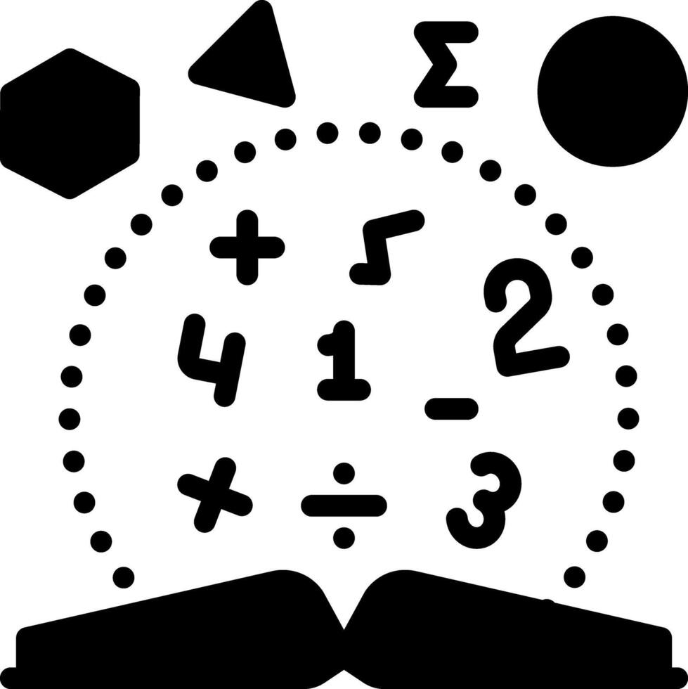 Solid black icon for mathematics vector