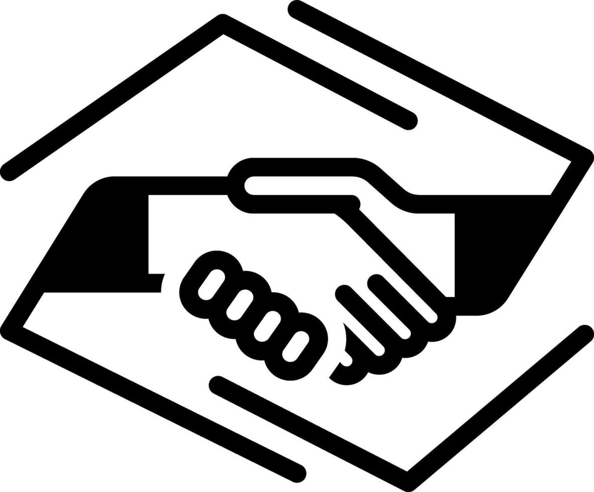 Solid black icon for partnership vector