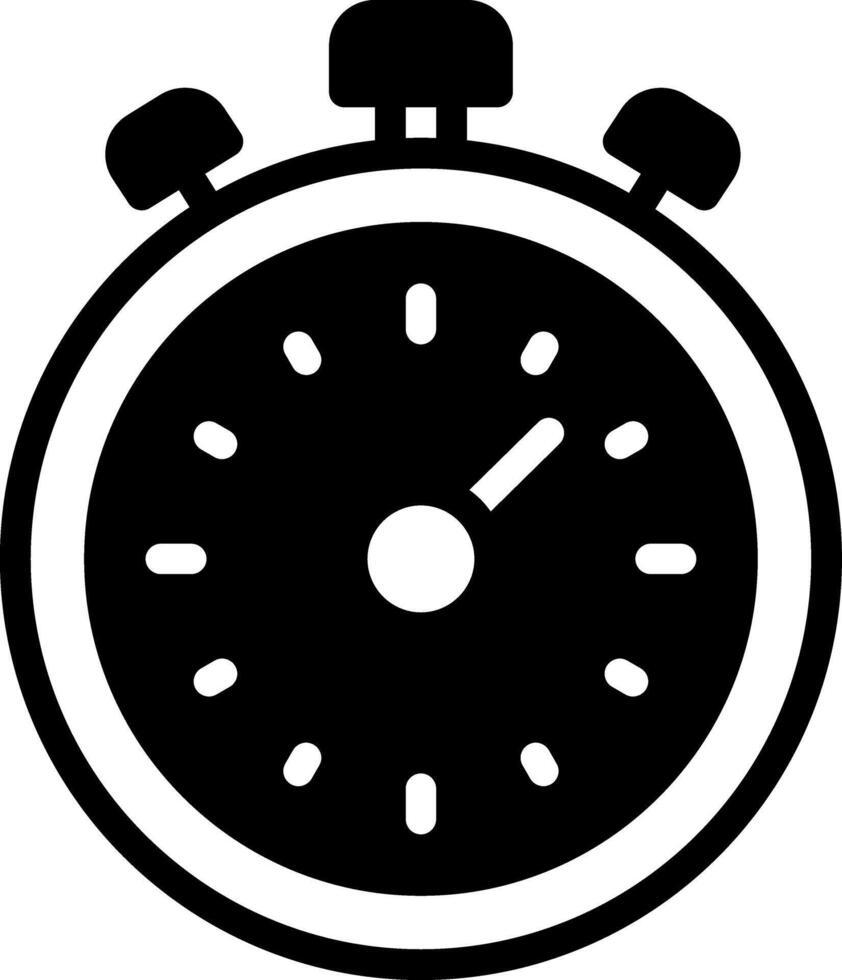Solid black icon for chronometer vector