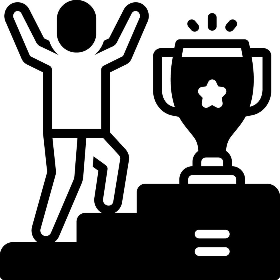 Solid black icon for winner vector