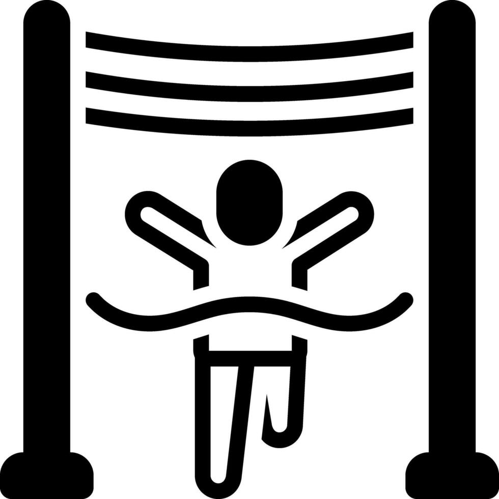Solid black icon for finish line vector