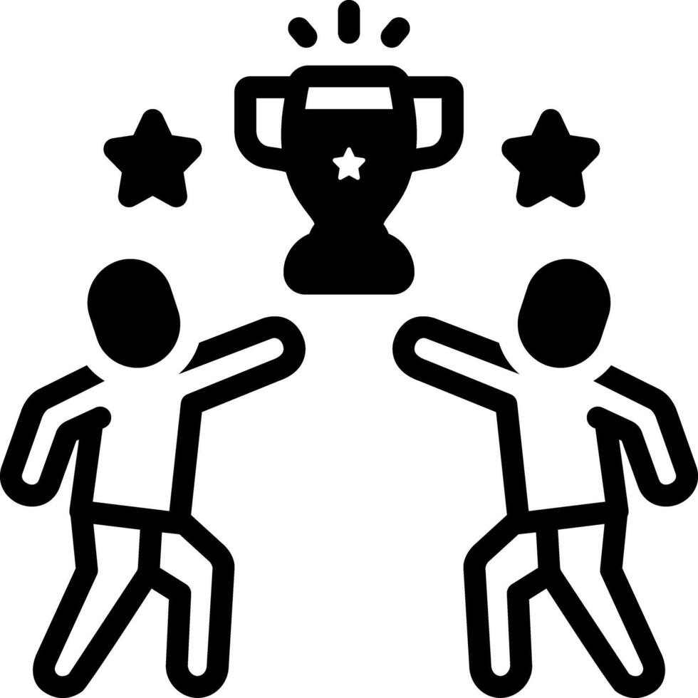 Solid black icon for contestant vector