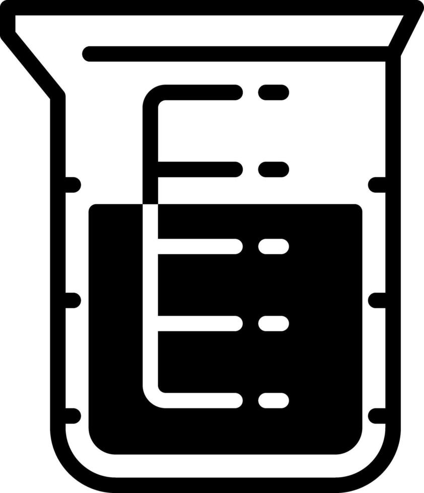 Solid black icon for beaker vector