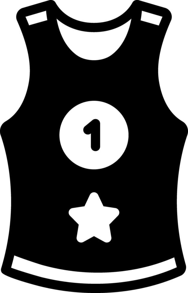Solid black icon for running shirt vector
