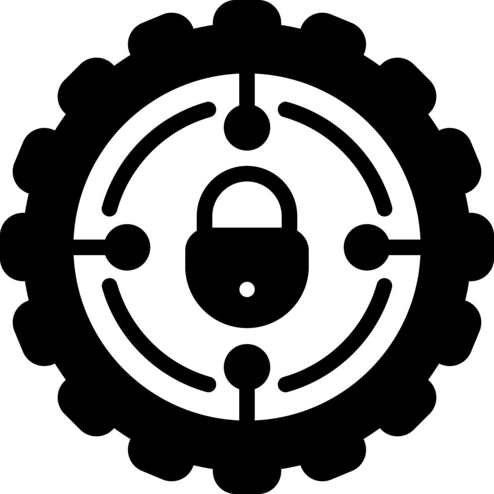 Solid black icon for encryption vector