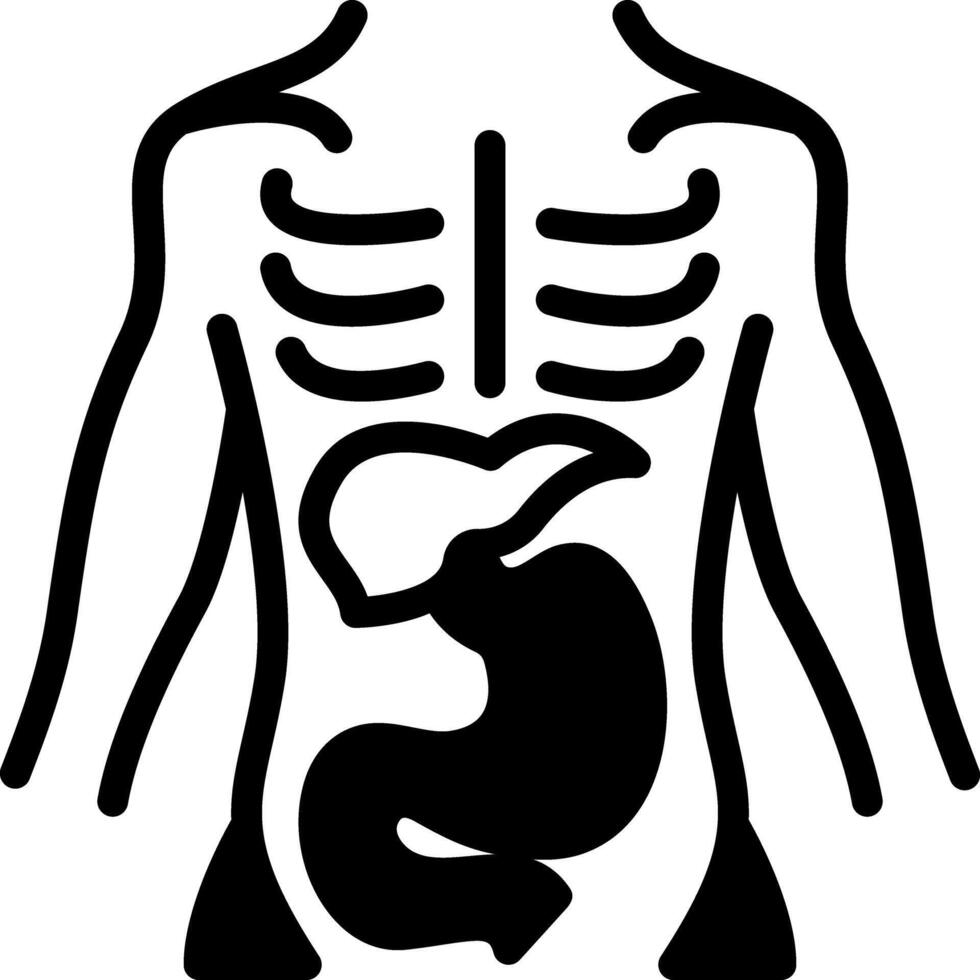 Solid black icon for anatomy vector