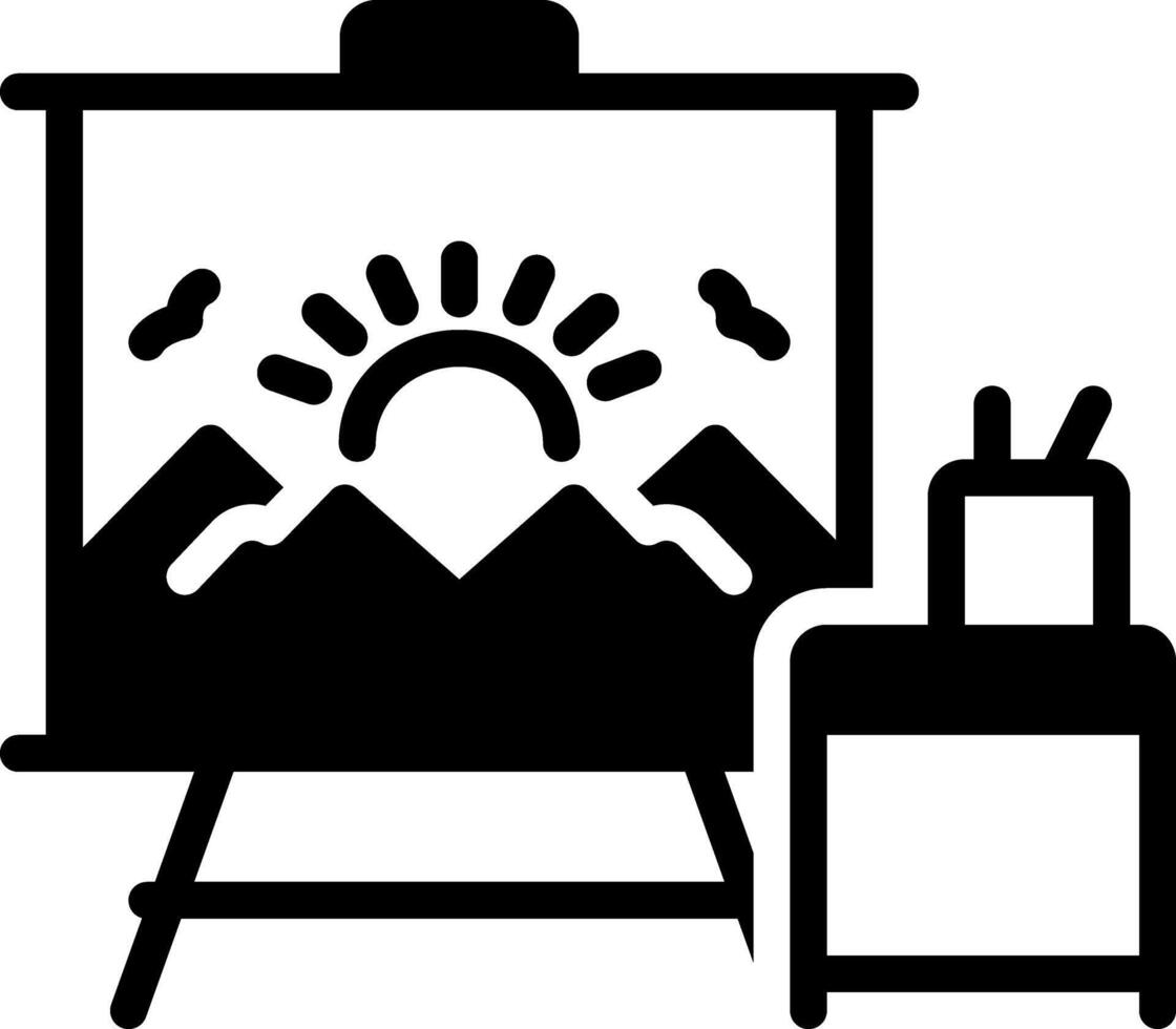 Solid black icon for arts vector