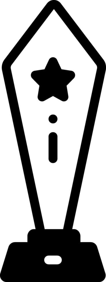 Solid black icon for trophy vector