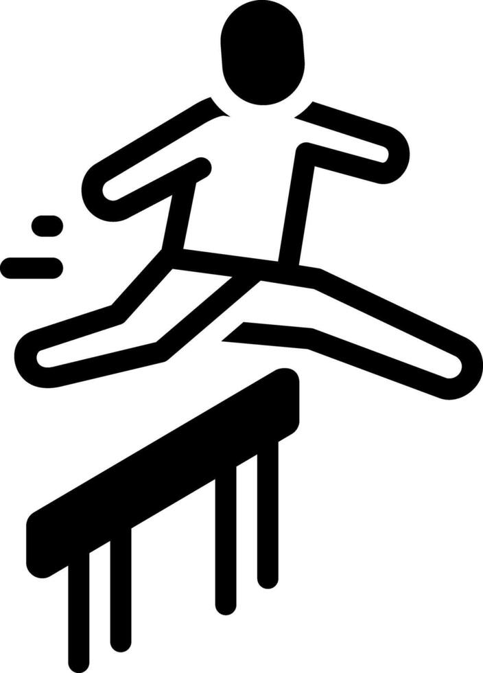 Solid black icon for hurdle vector