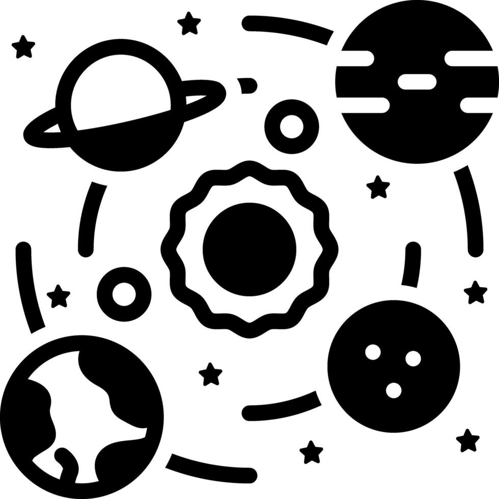Solid black icon for astronomy vector