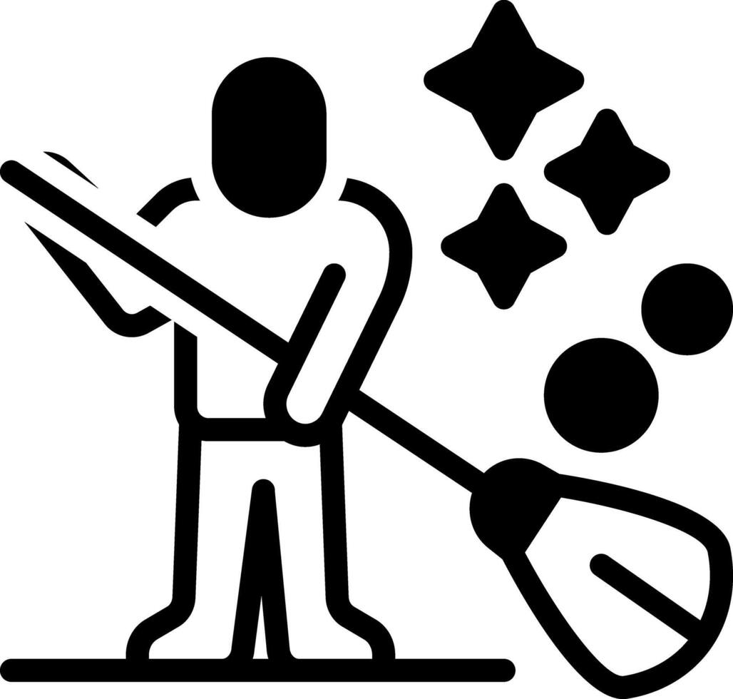 Solid black icon for cleaning vector