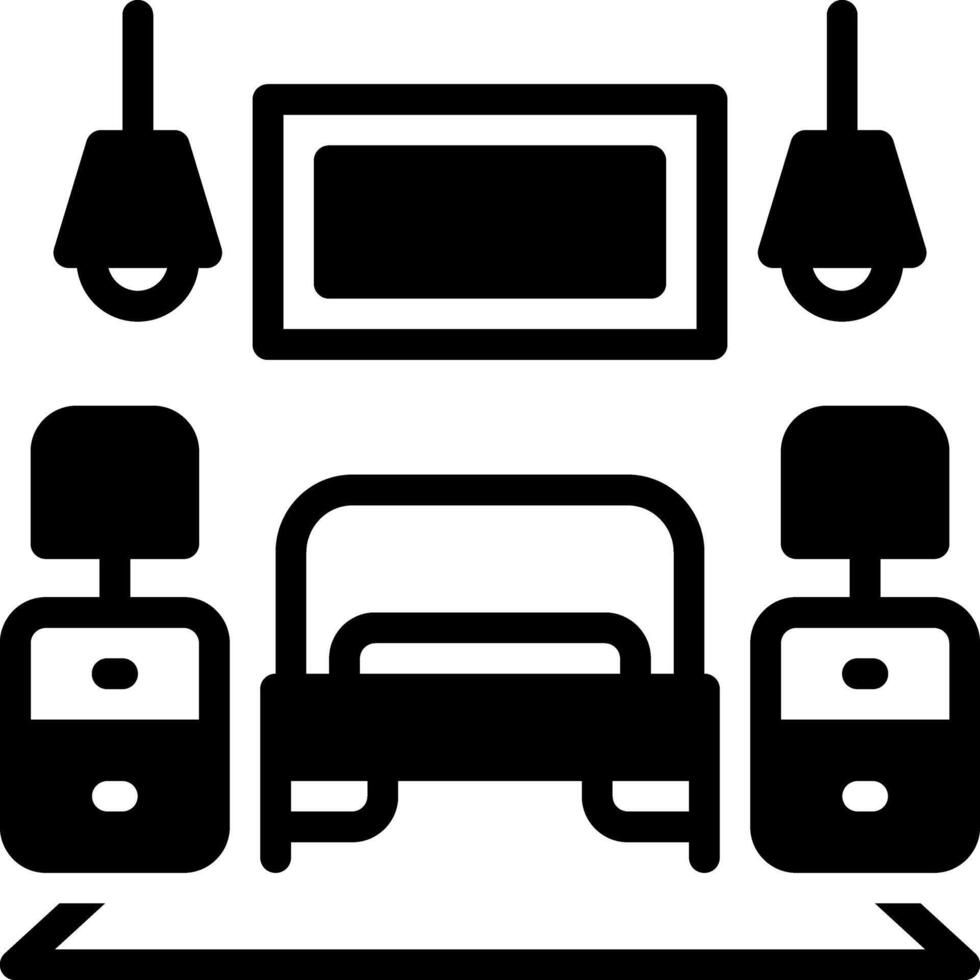 Solid black icon for room vector