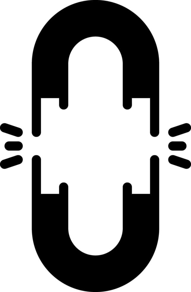 Solid black icon for magnet vector