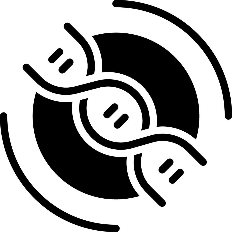 Solid black icon for dna vector