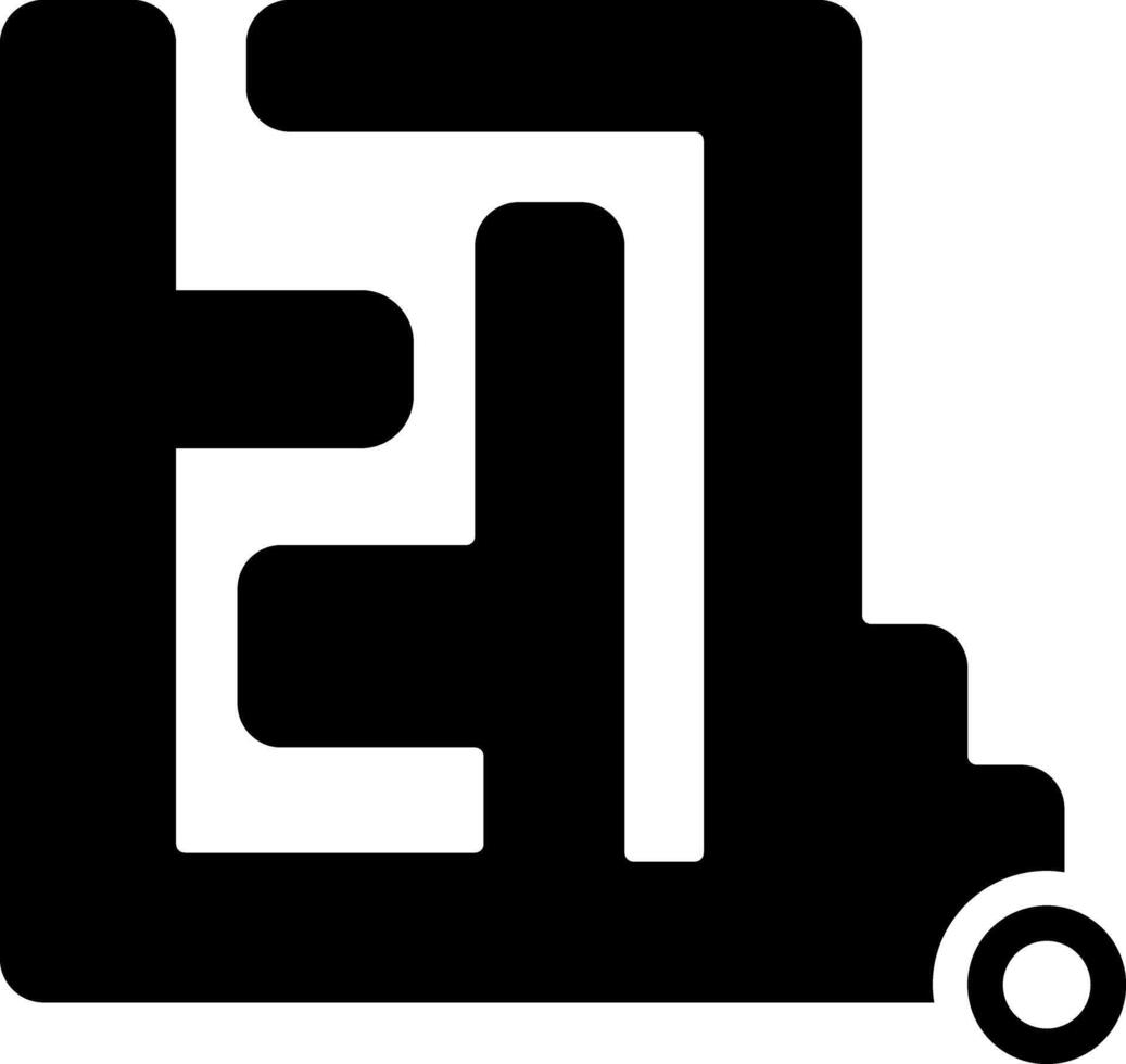 Solid black icon for end to end vector