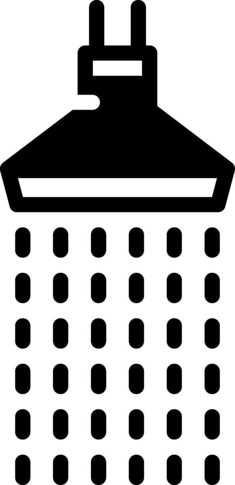 Solid black icon for shower vector