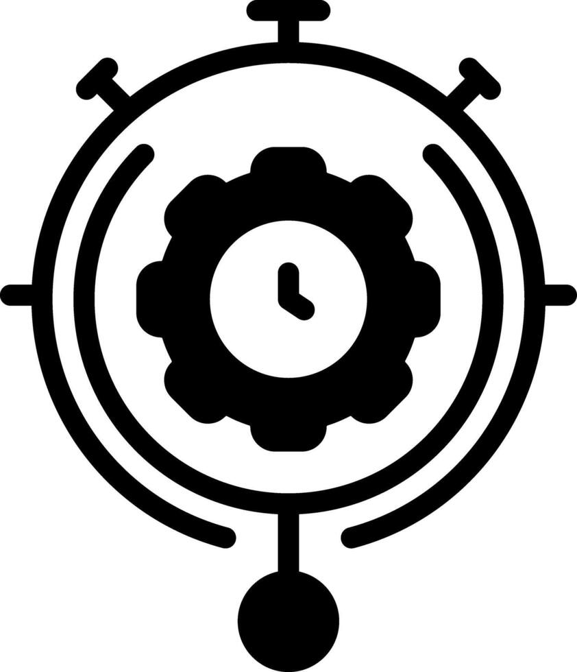 Solid black icon for time management vector