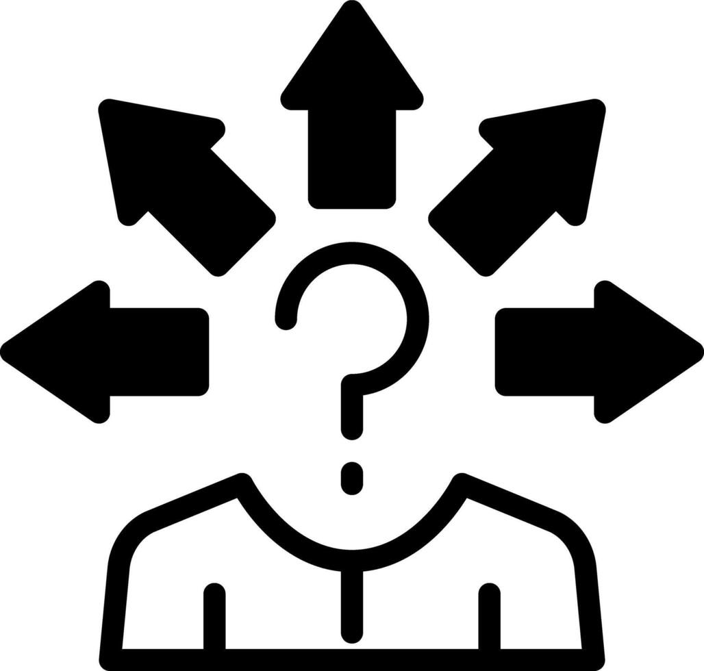 Solid black icon for decision making vector