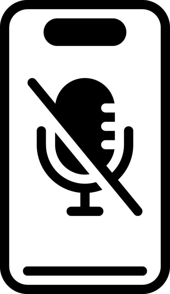 Solid black icon for no sound vector