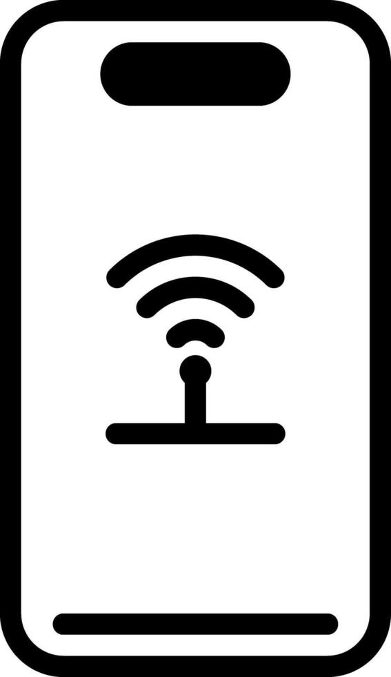 Solid black icon for signal vector
