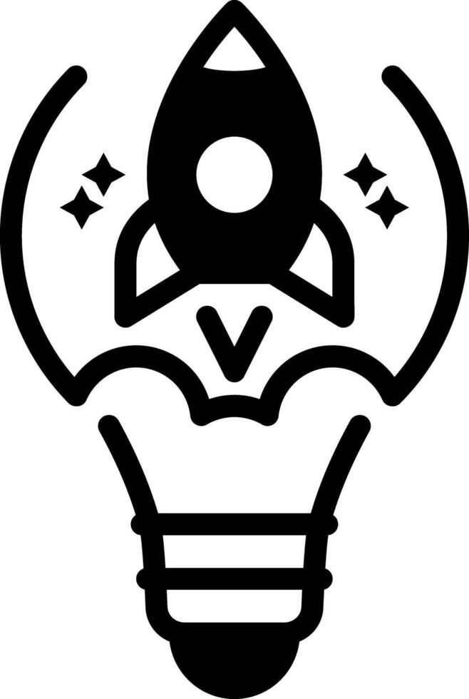 Solid black icon for idea vector