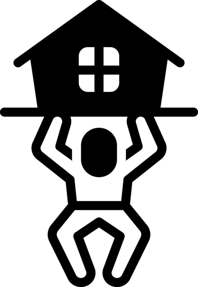 Solid black icon for responsibility vector