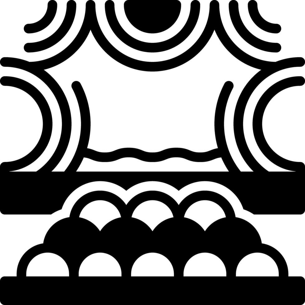 Solid black icon for theater vector