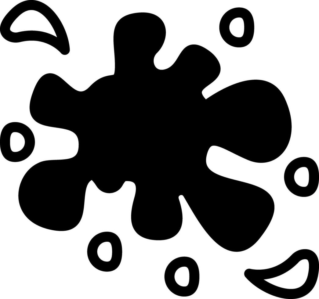 Solid black icon for paint stain vector