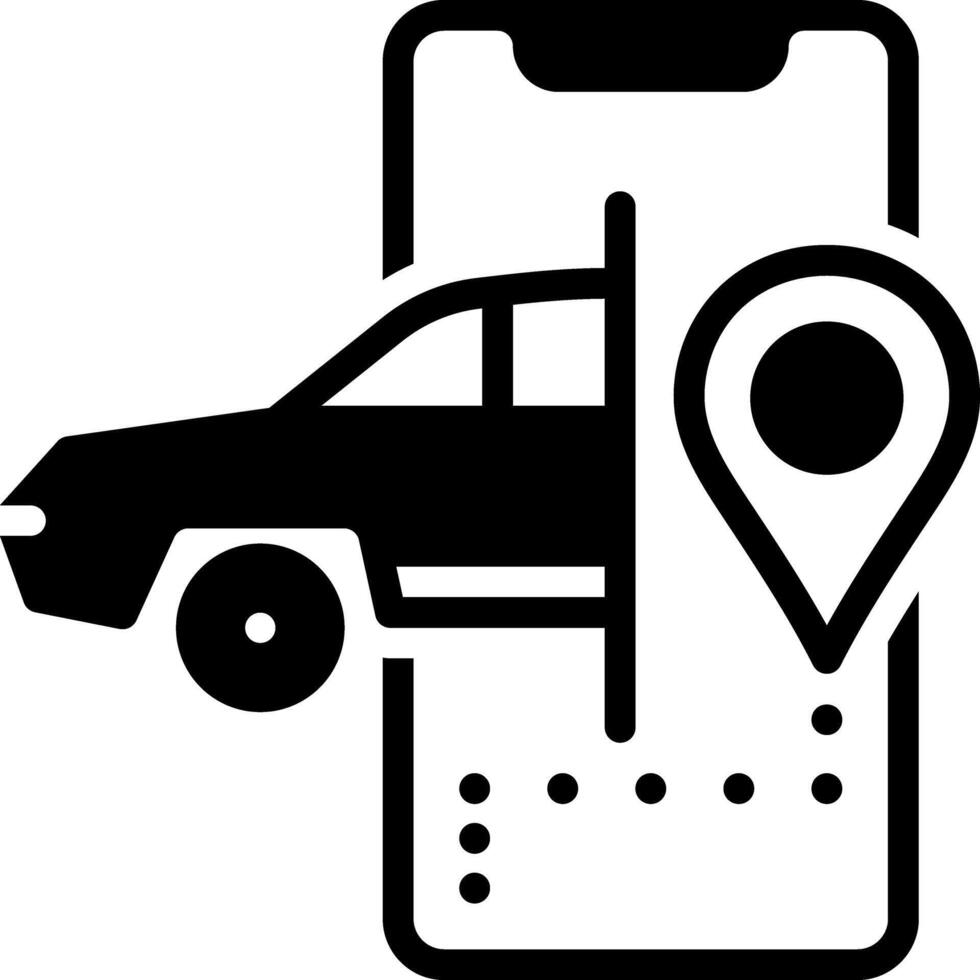 Solid black icon for gps vector
