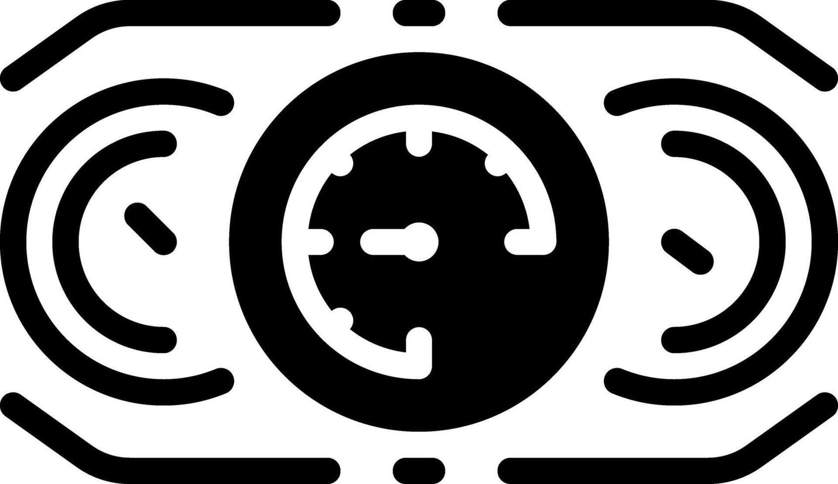 Solid black icon for gauge vector