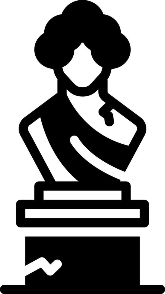Solid black icon for sculpture vector
